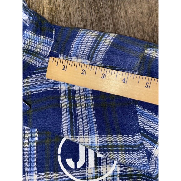 Backpacker J.P. TYLER,TEXAS 2013 Flannel Blue Plaid Long Sleeve Shirt  Medium - Picture 10 of 16